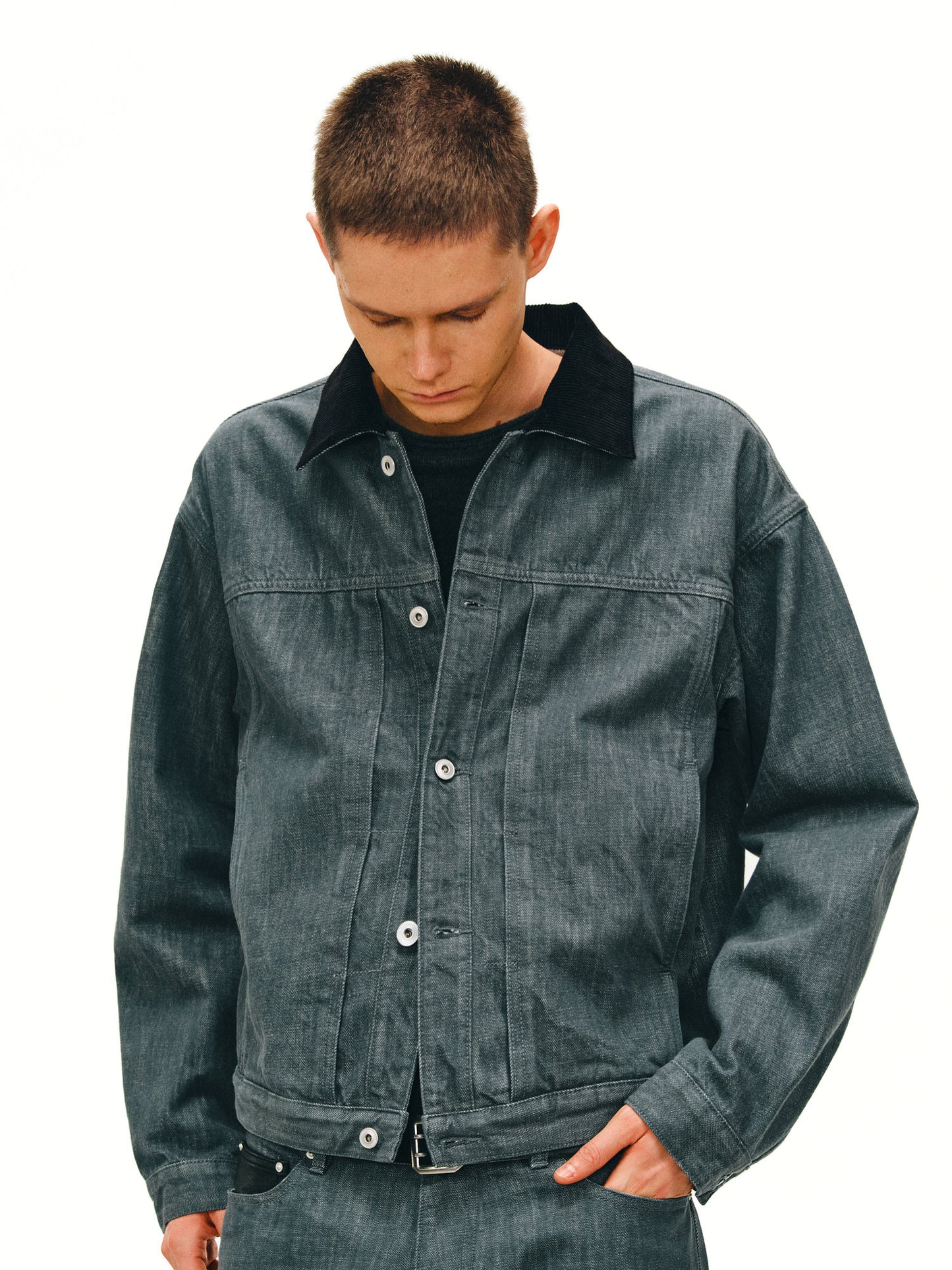 Corduroy Collar Denim Jacket