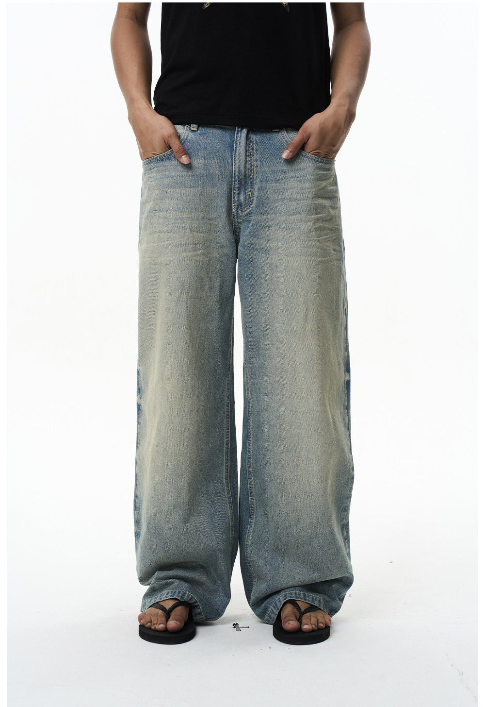 Classic Washed Straight-Leg Jeans