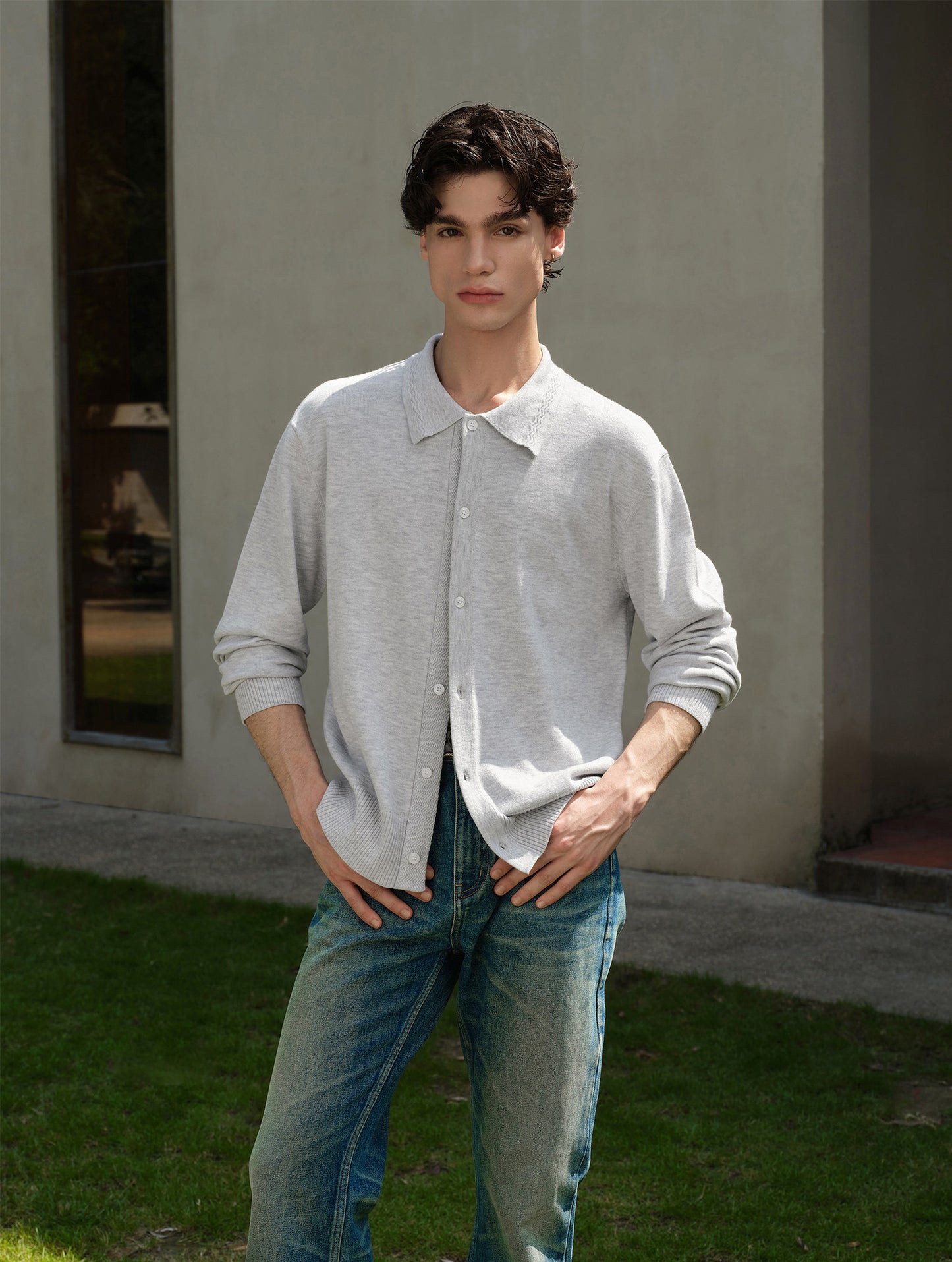 Relaxed Textured Cardigan