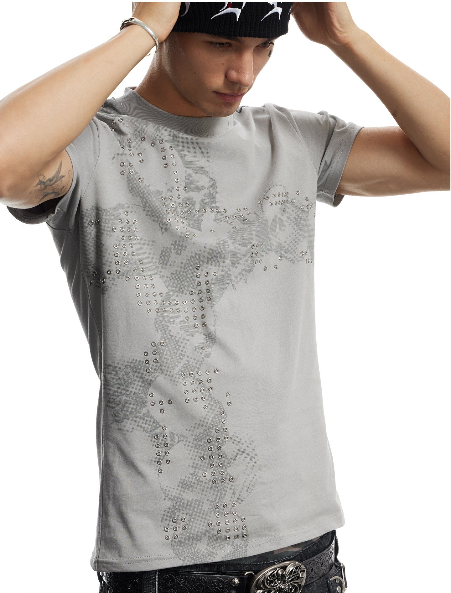 Street Style Slim-Fit Round-Neck T-Shirt