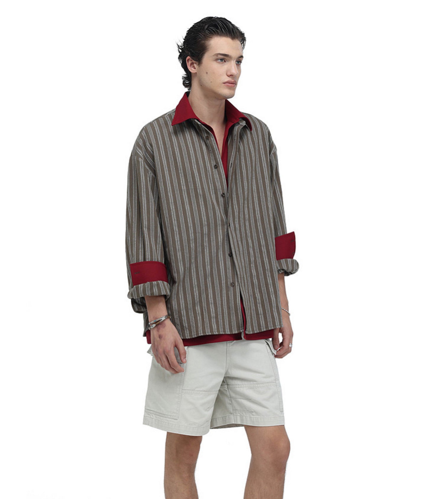 Color-Block Striped Jacquard Shirt