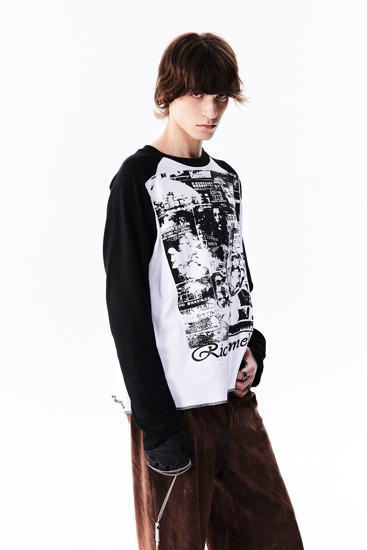 Patch print raglan T-shirt