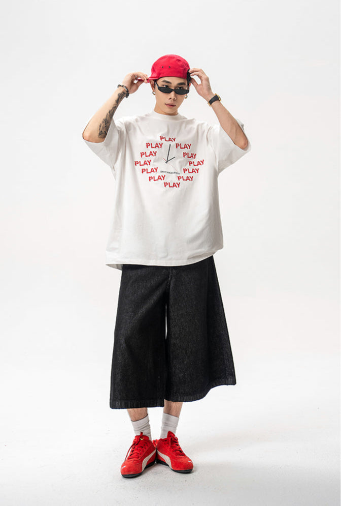 Embroidered cotton T-shirt