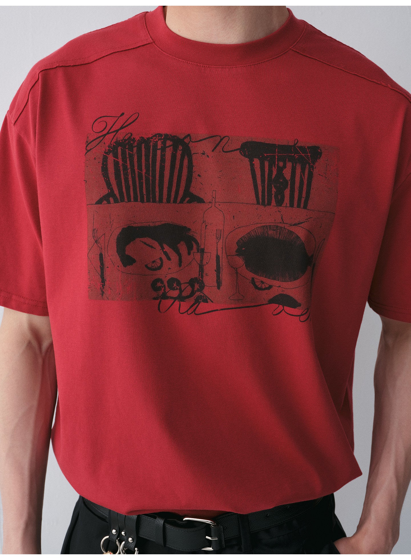 Distressed-Print T-Shirt