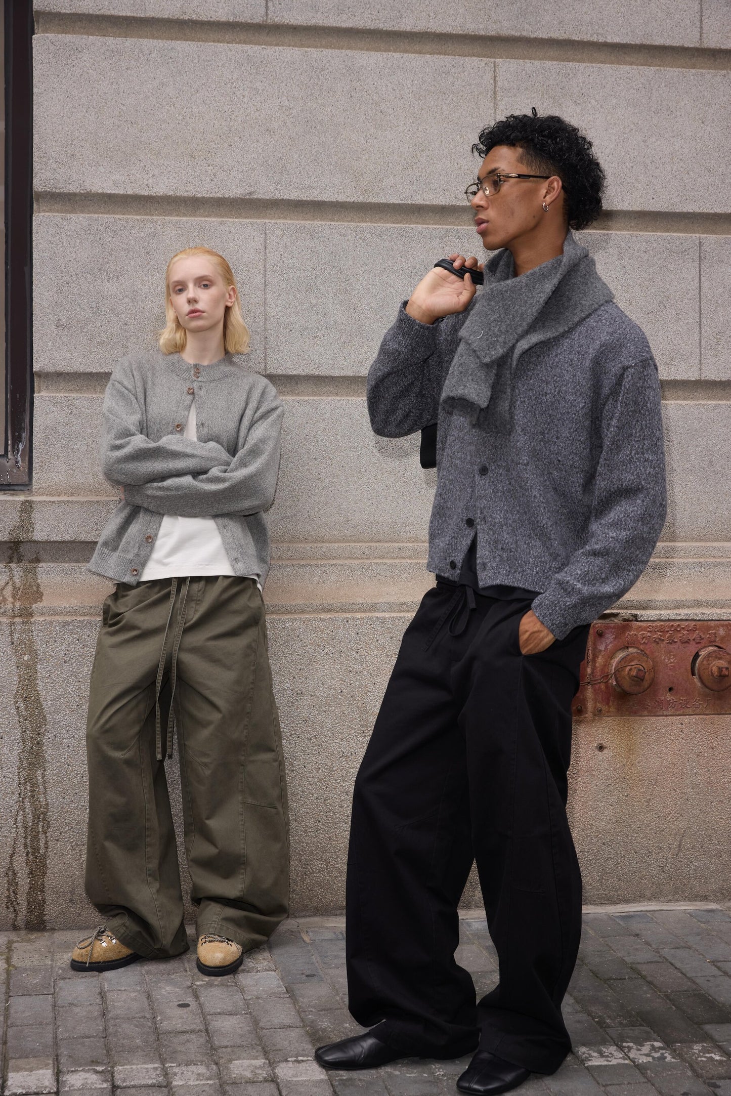 Street Style Curved-Leg Casual Pants