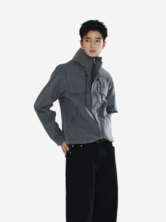 Checkered windbreaker