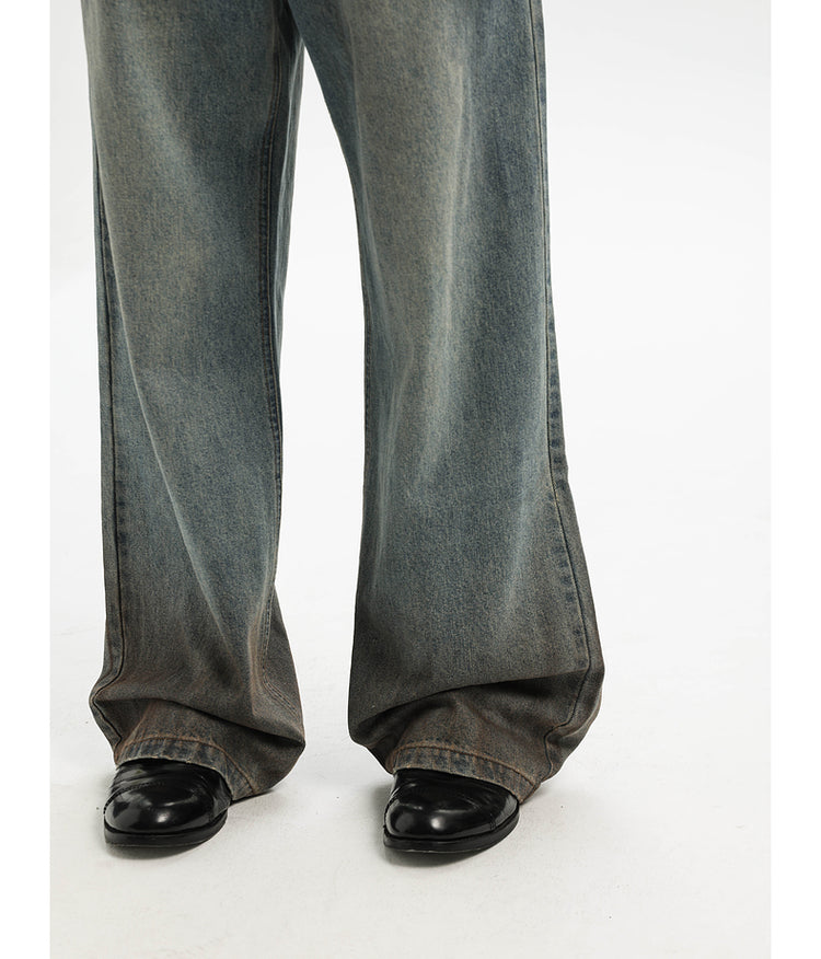 Gradient wash straight jeans