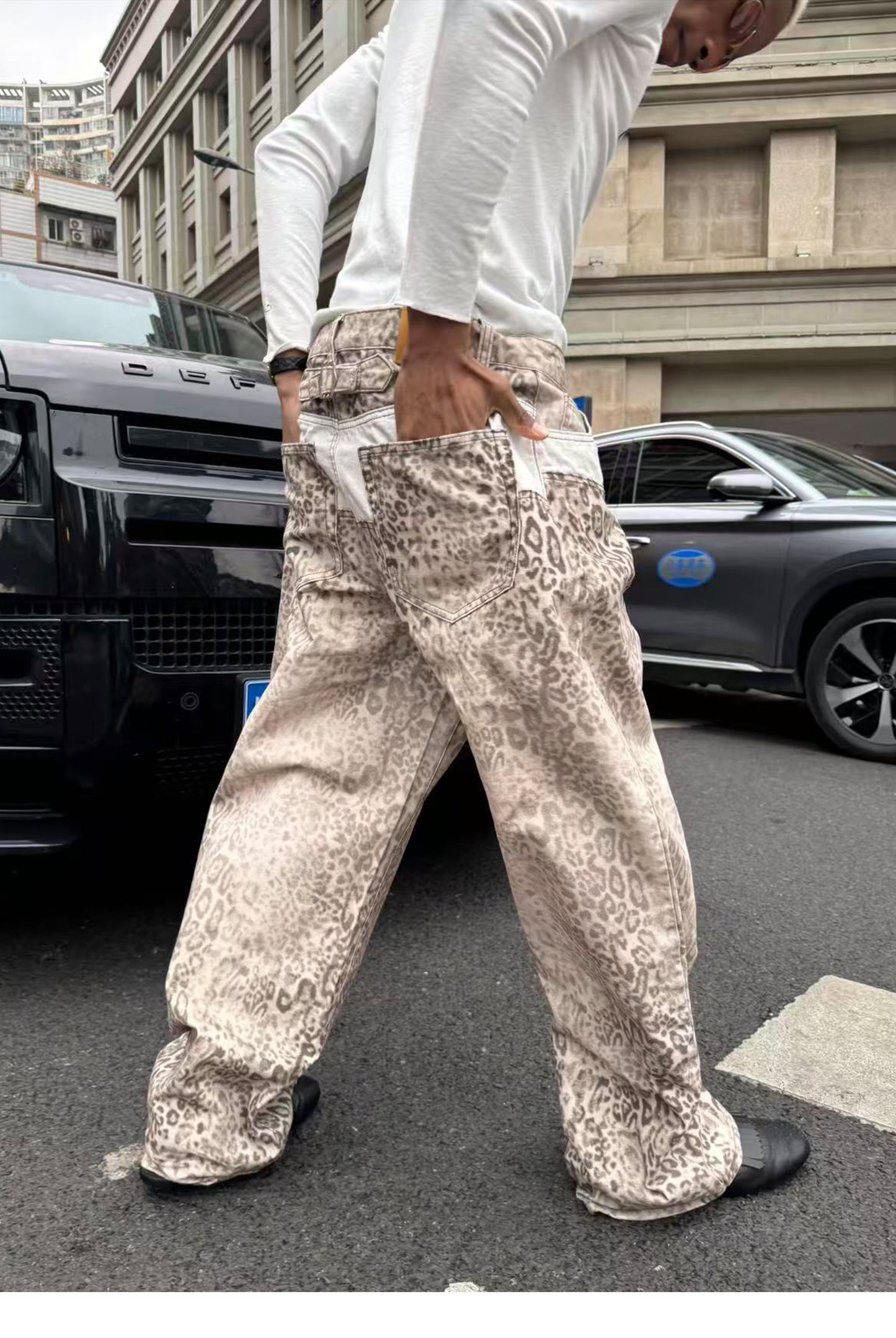 Custom Leopard-Print Casual Pants