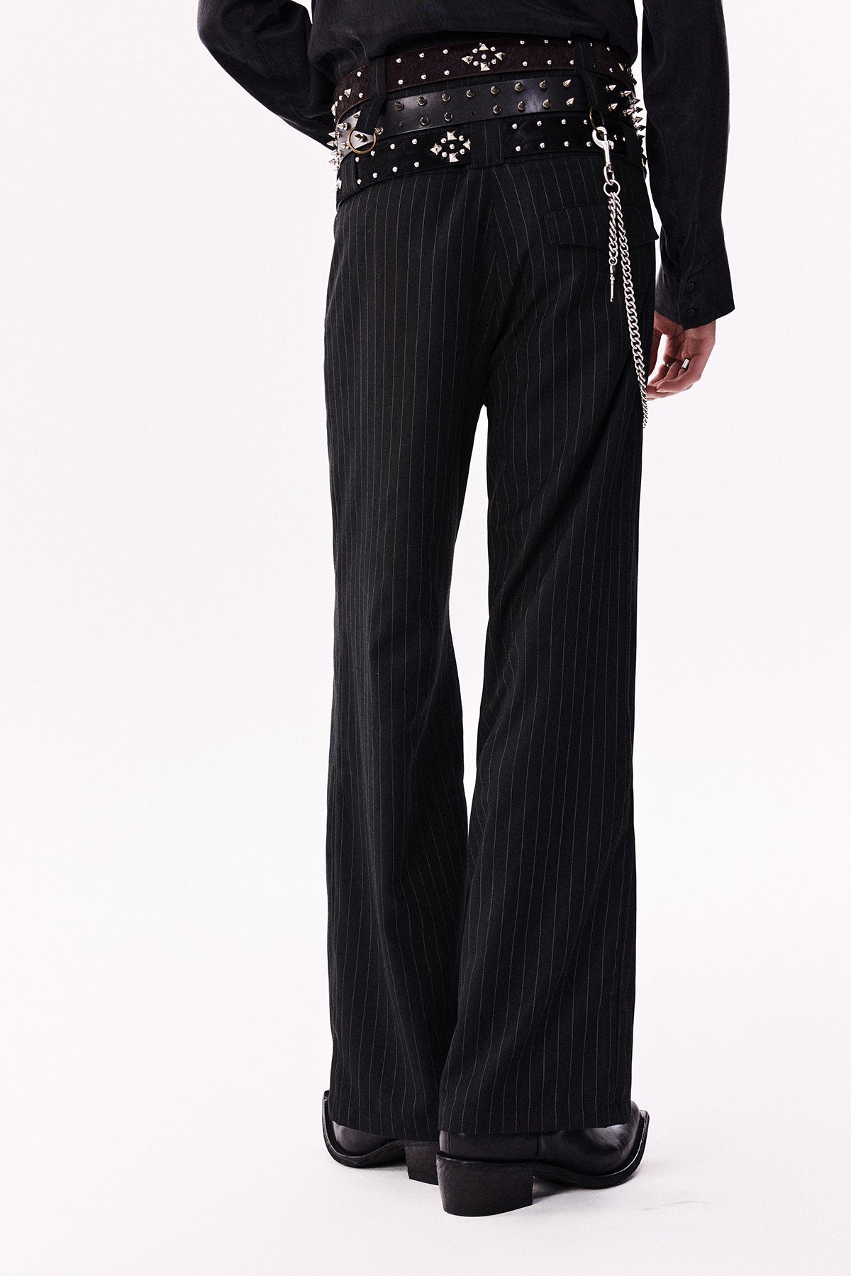 Metal Stripe Straight Casual Pants