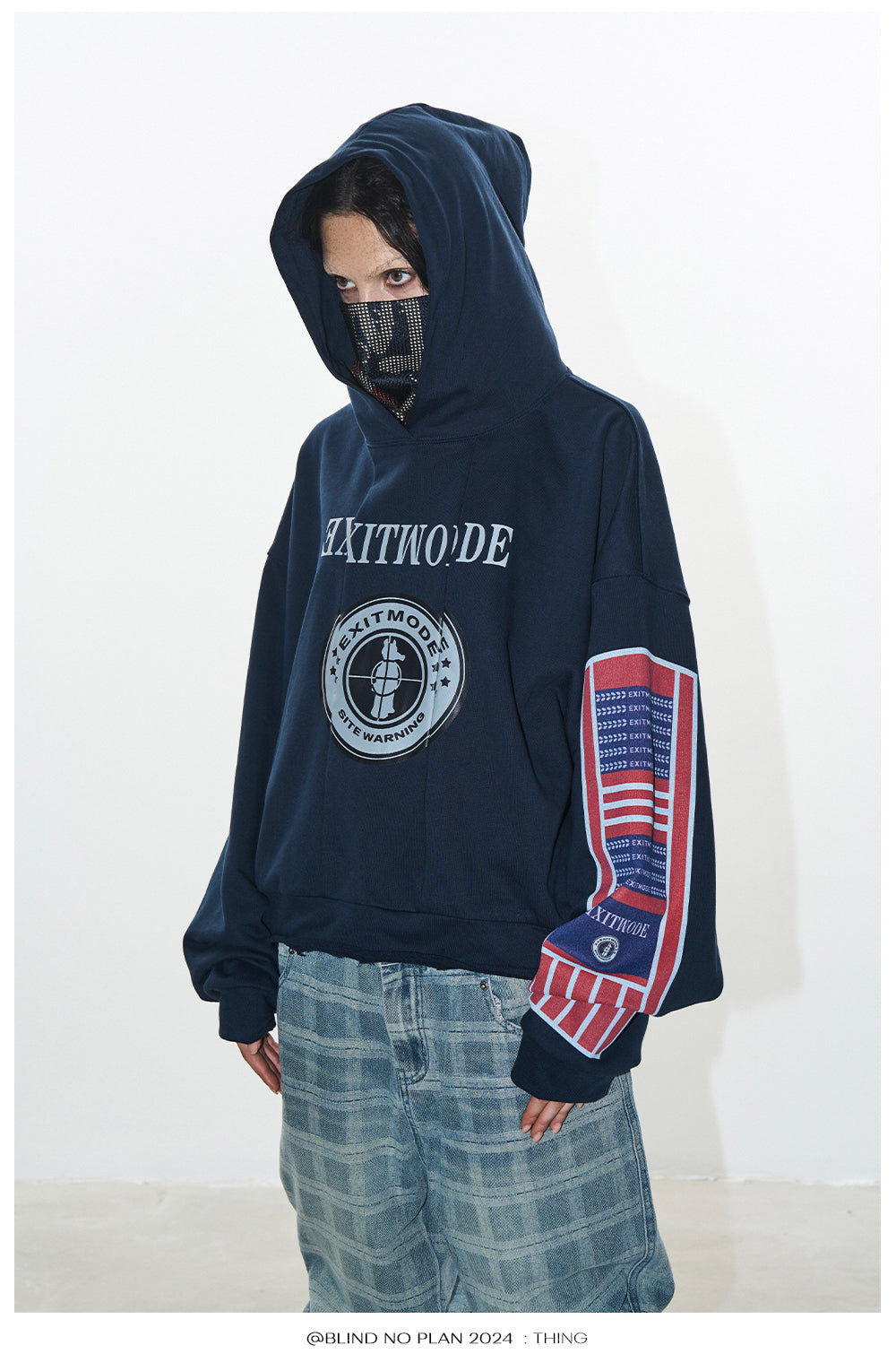 Hooded Printed Embroidery Sweatshirt