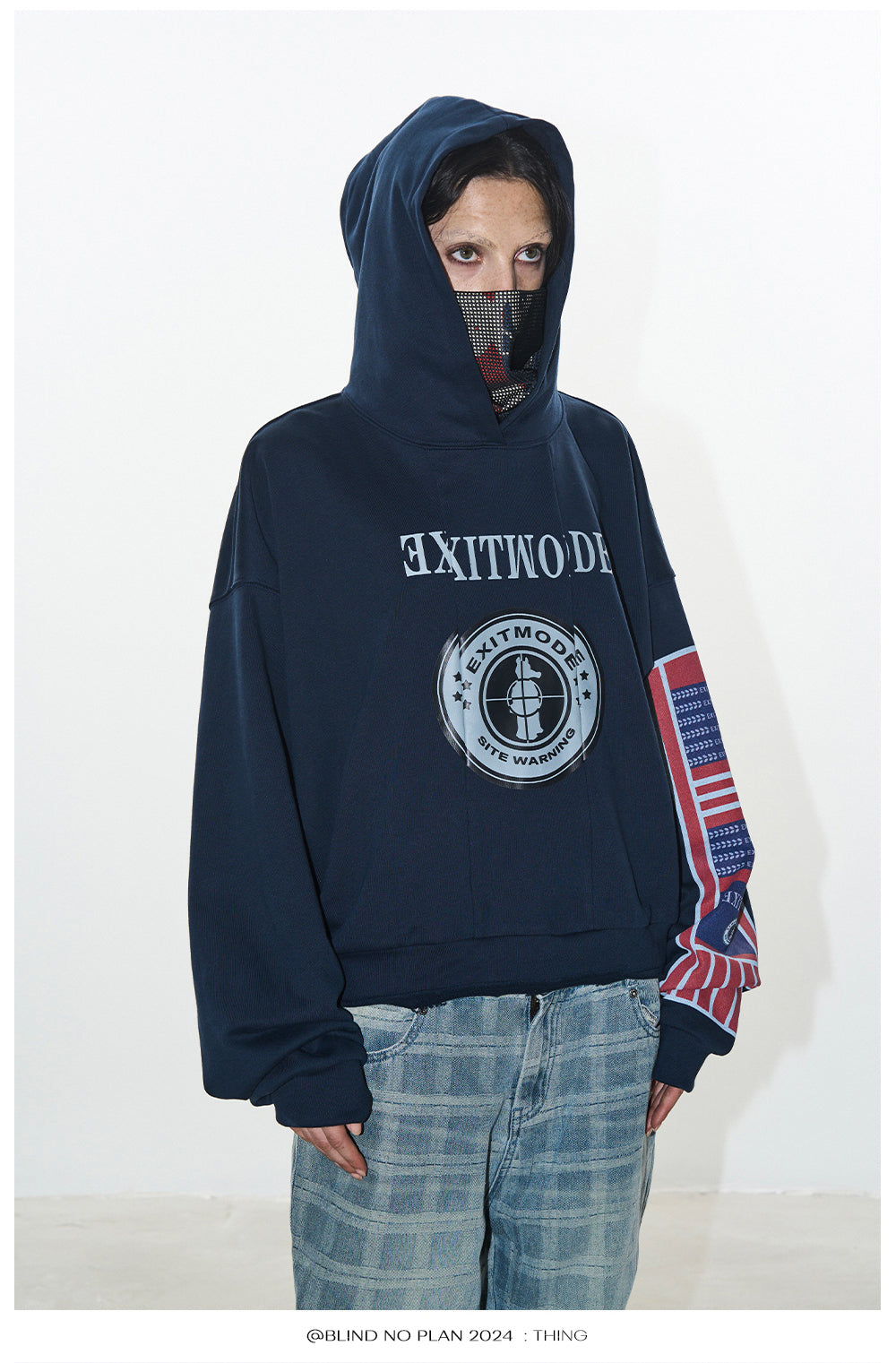 Hooded Printed Embroidery Sweatshirt