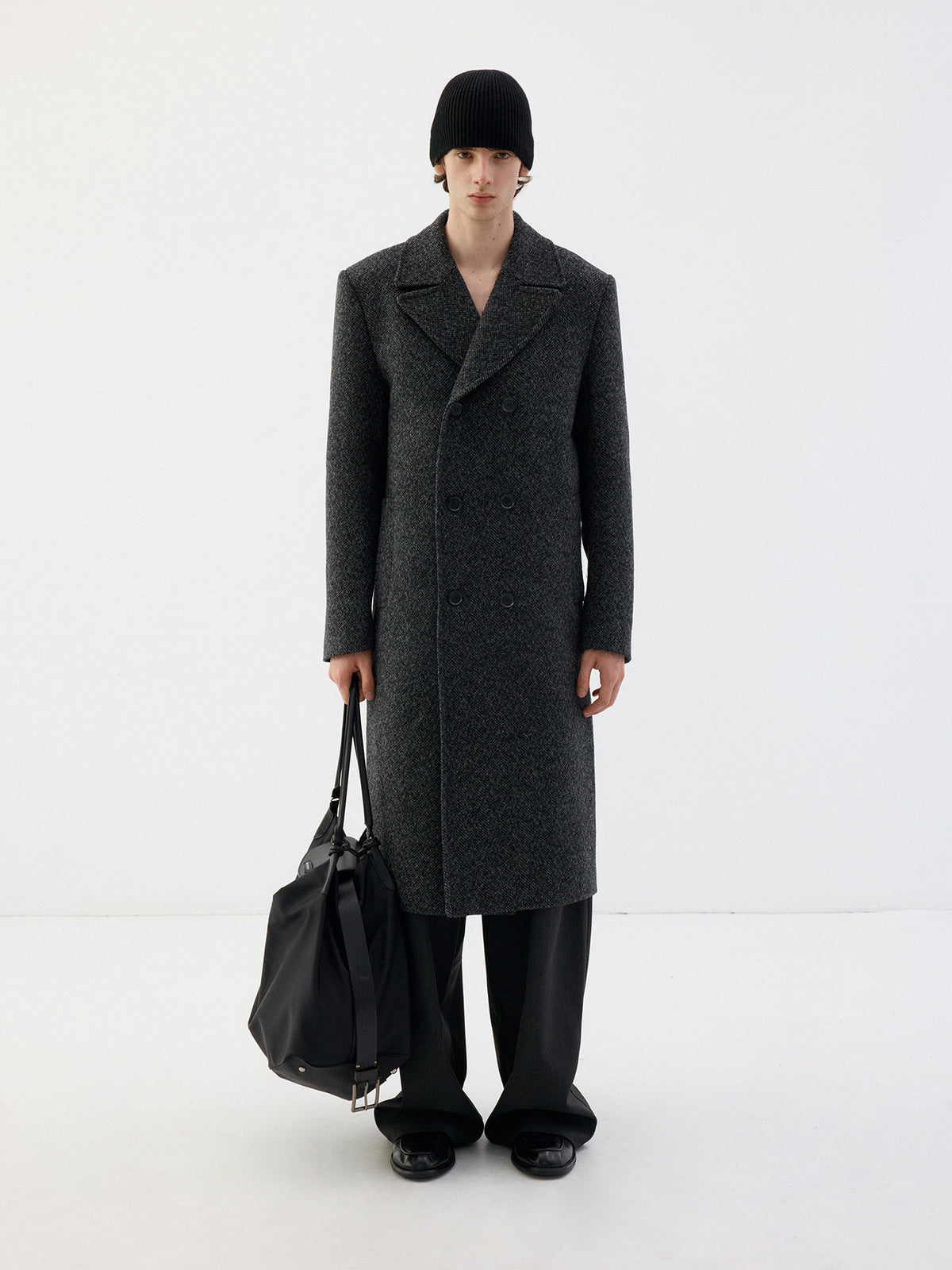 Vintage Herringbone Wool Coat