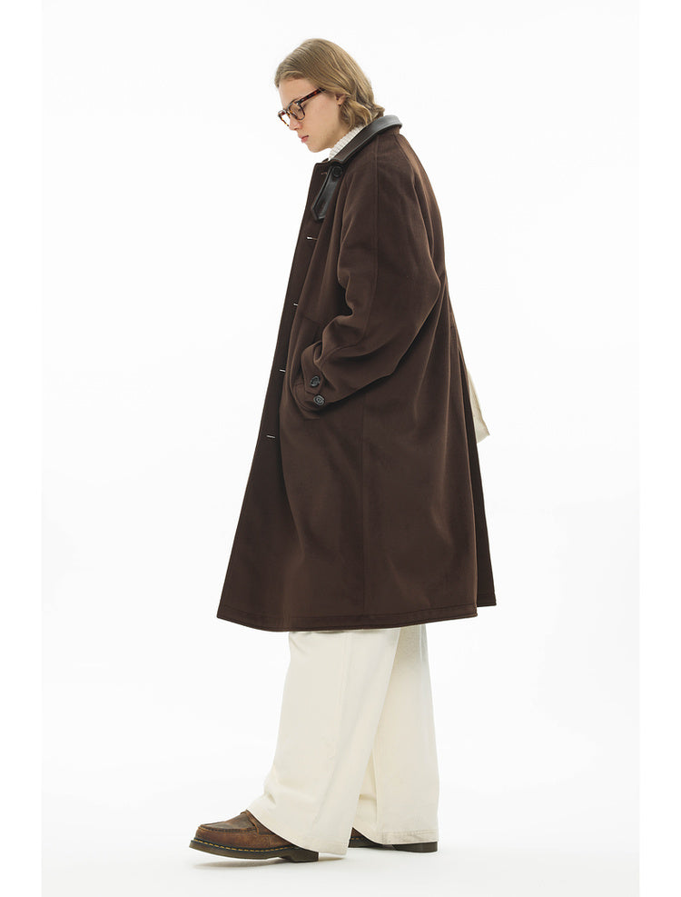 brownstone long double sided wool jacket