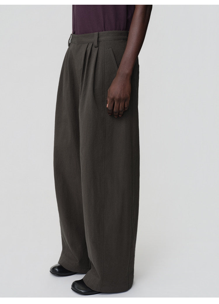 3D Cut A-Line Wide-Leg Pants