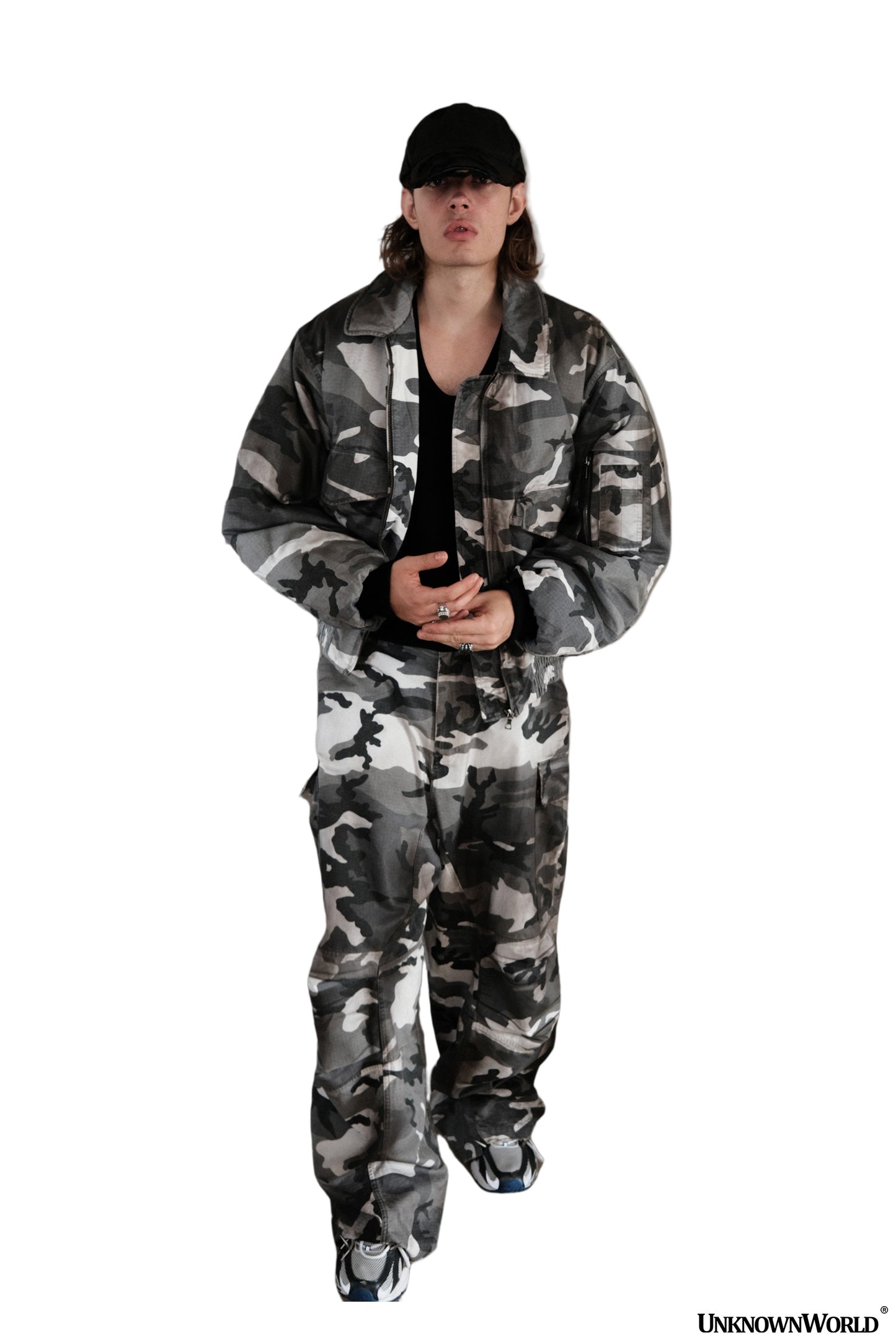 Camouflage loose cargo pants