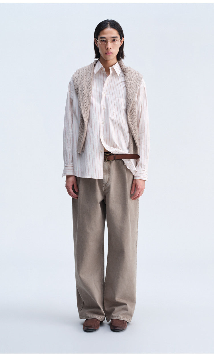 Single-Tuck Denim Pants