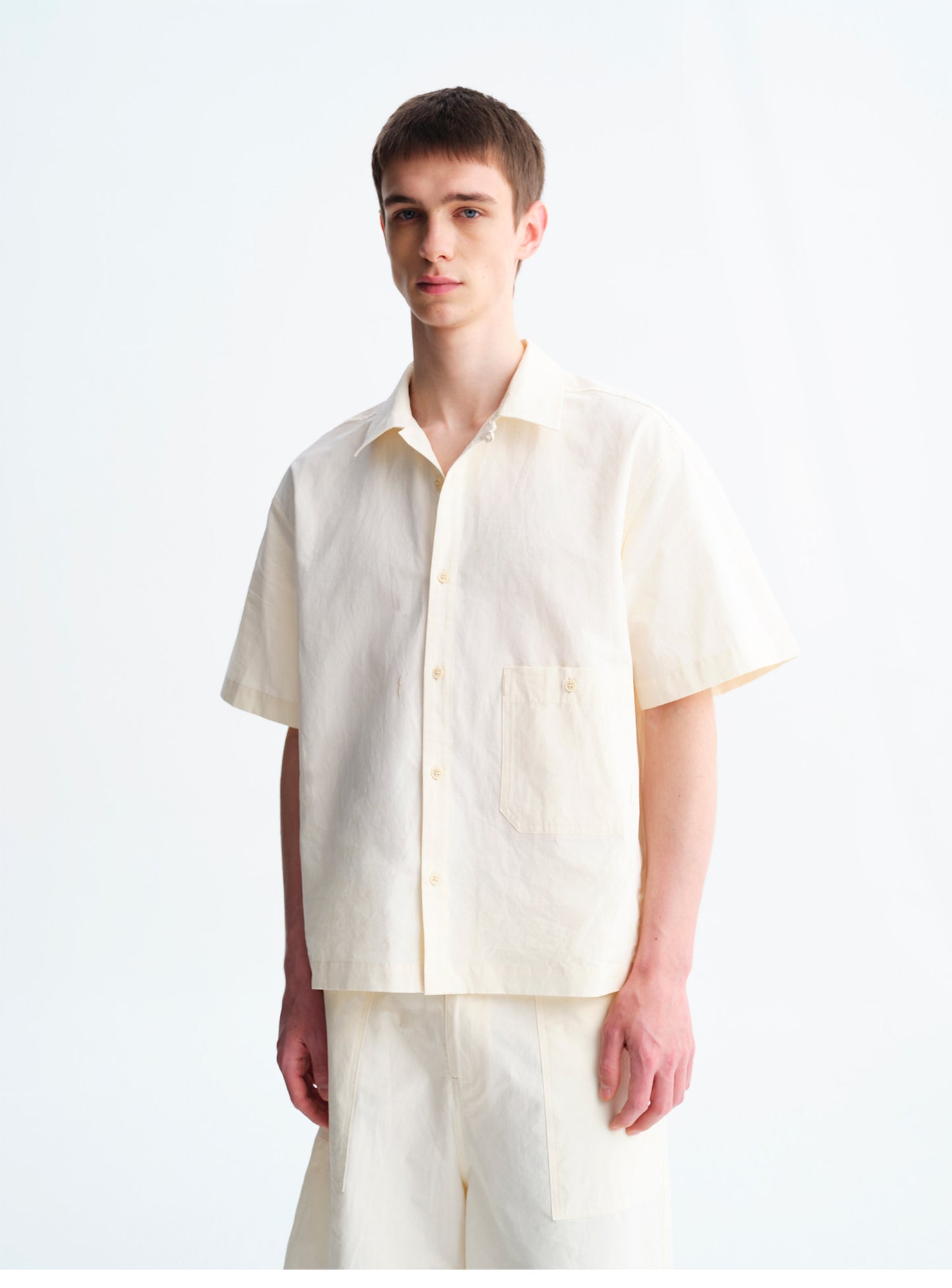 Matte Finish Solid-Color Shirt