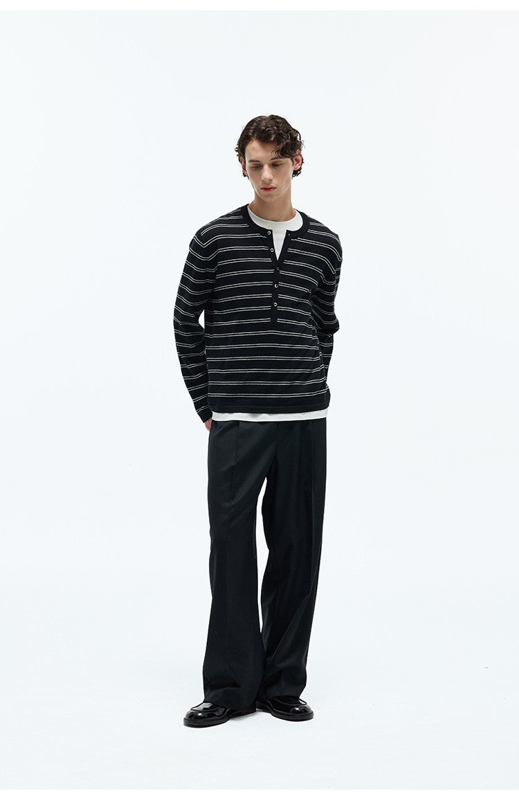 Elastic Waistband Straight Leg Casual Pants
