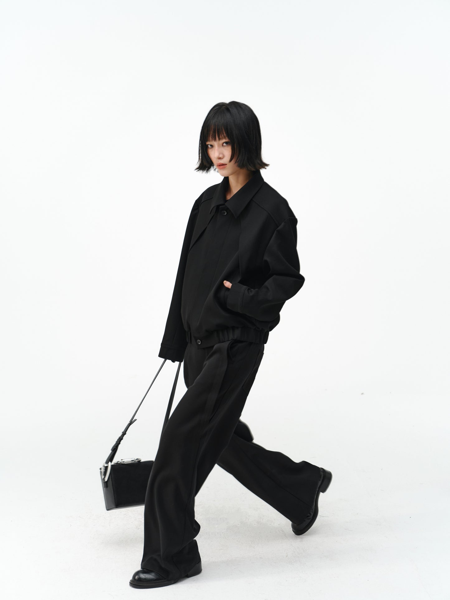 Deconstructed Straight-Shoulder Jacket