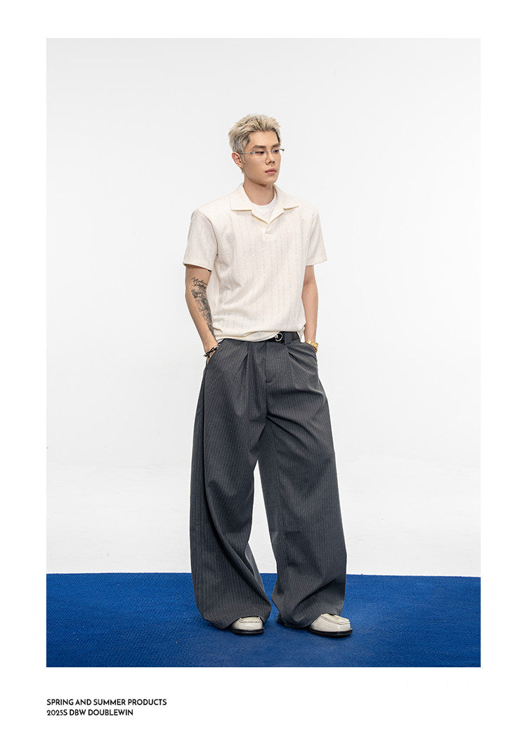 Luxurious Double-Gathered Casual Pants
