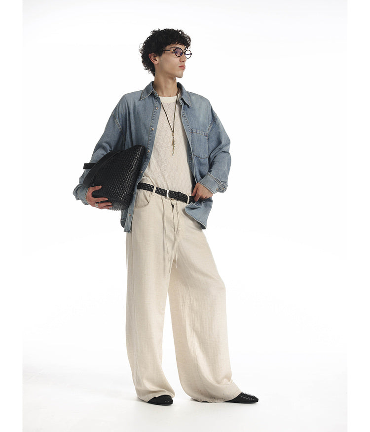 Vintage processed denim shirt