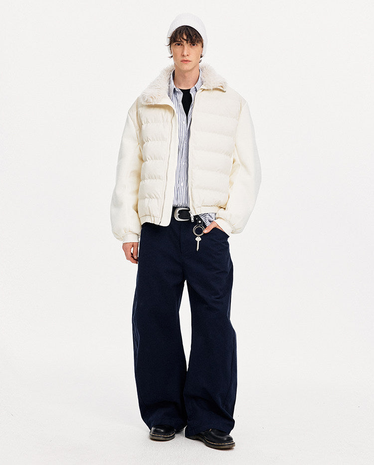 Luxury Stand Collar Patchwork Down Jacket