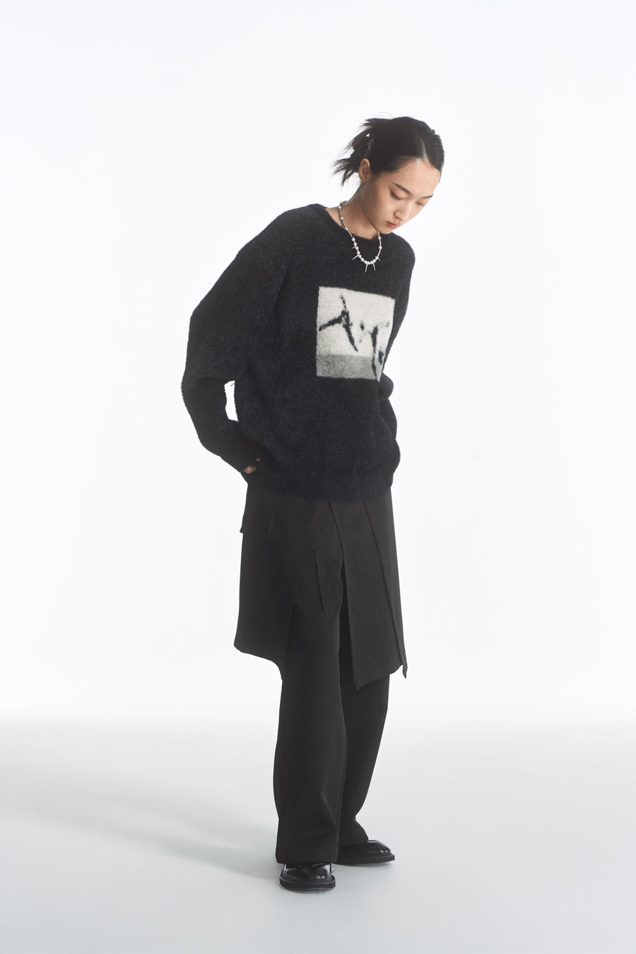 Imitation Mink Pullover Round Neck Sweater