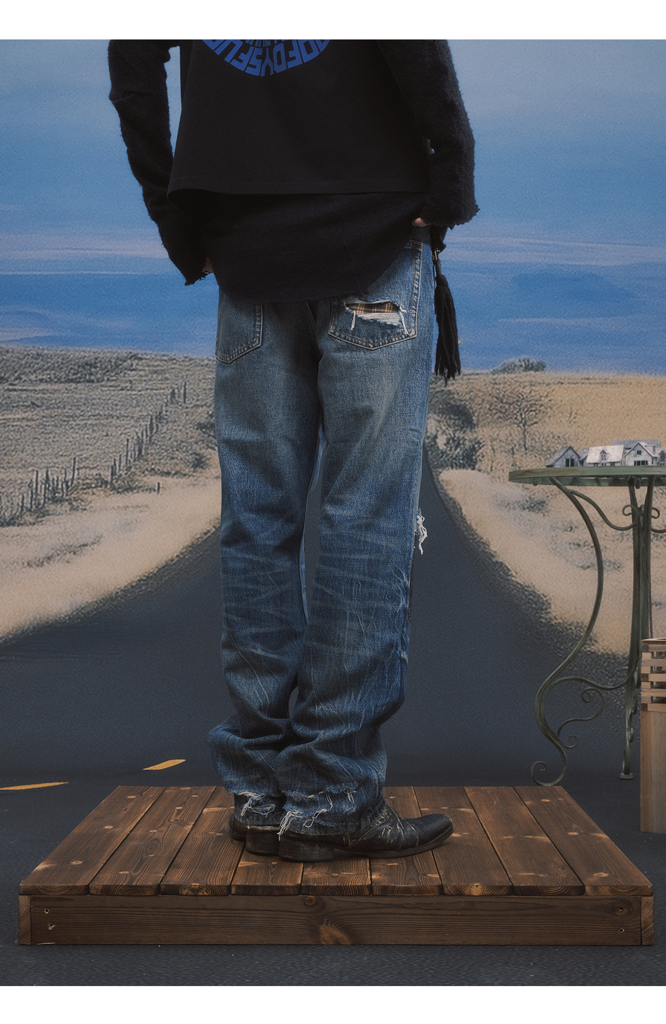 Patchwork Denim Pants