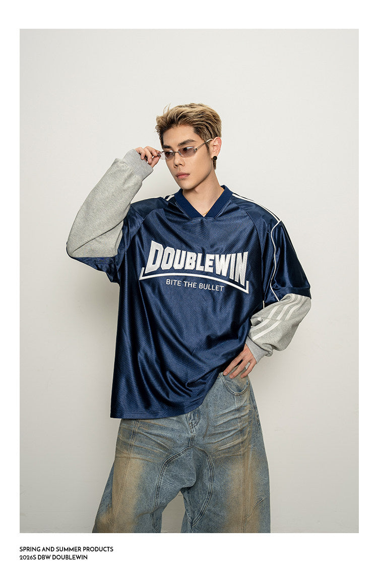 Quick-Dry Sports Jersey V-Neck T-Shirt
