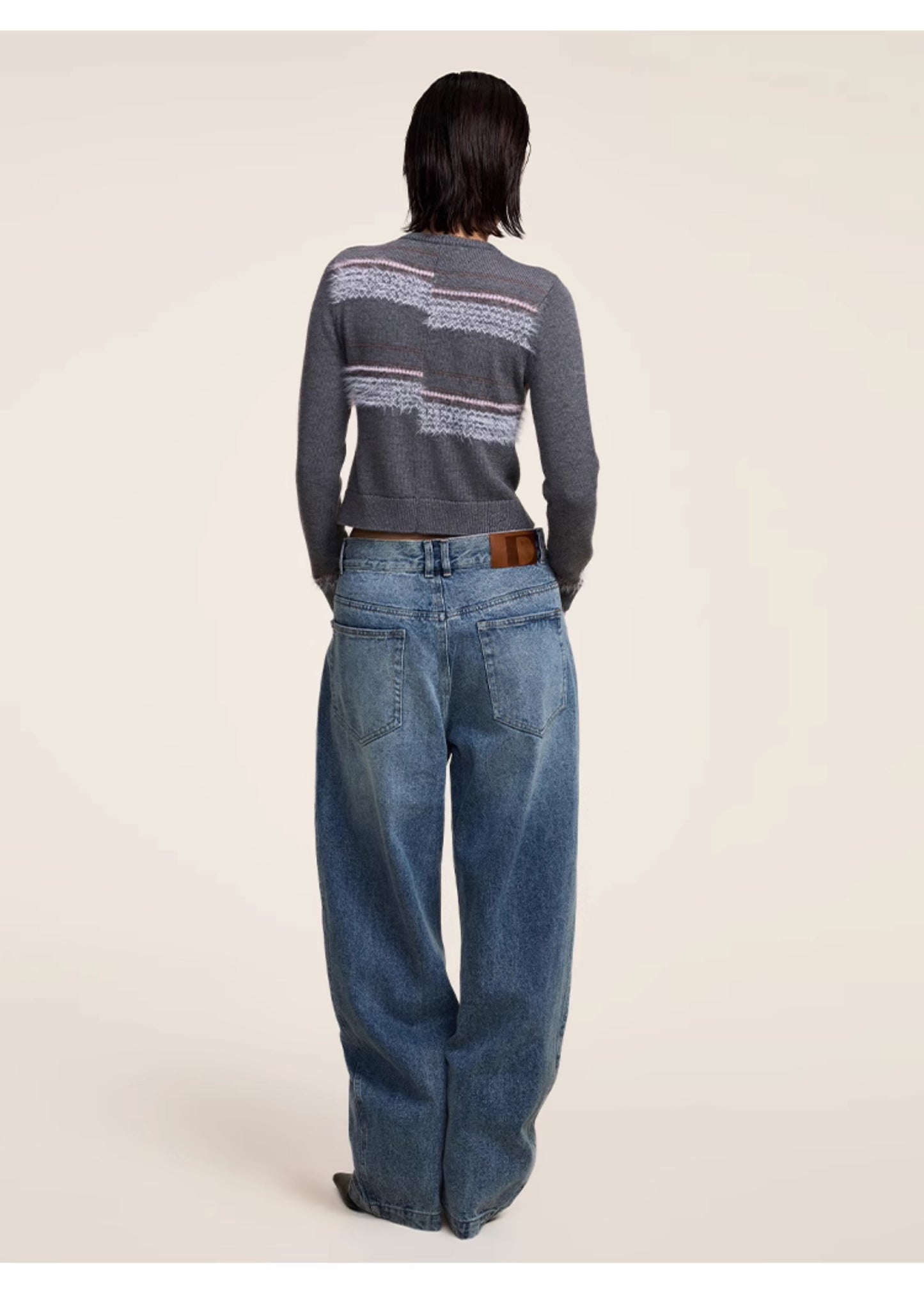 Retro washed casual denim pants