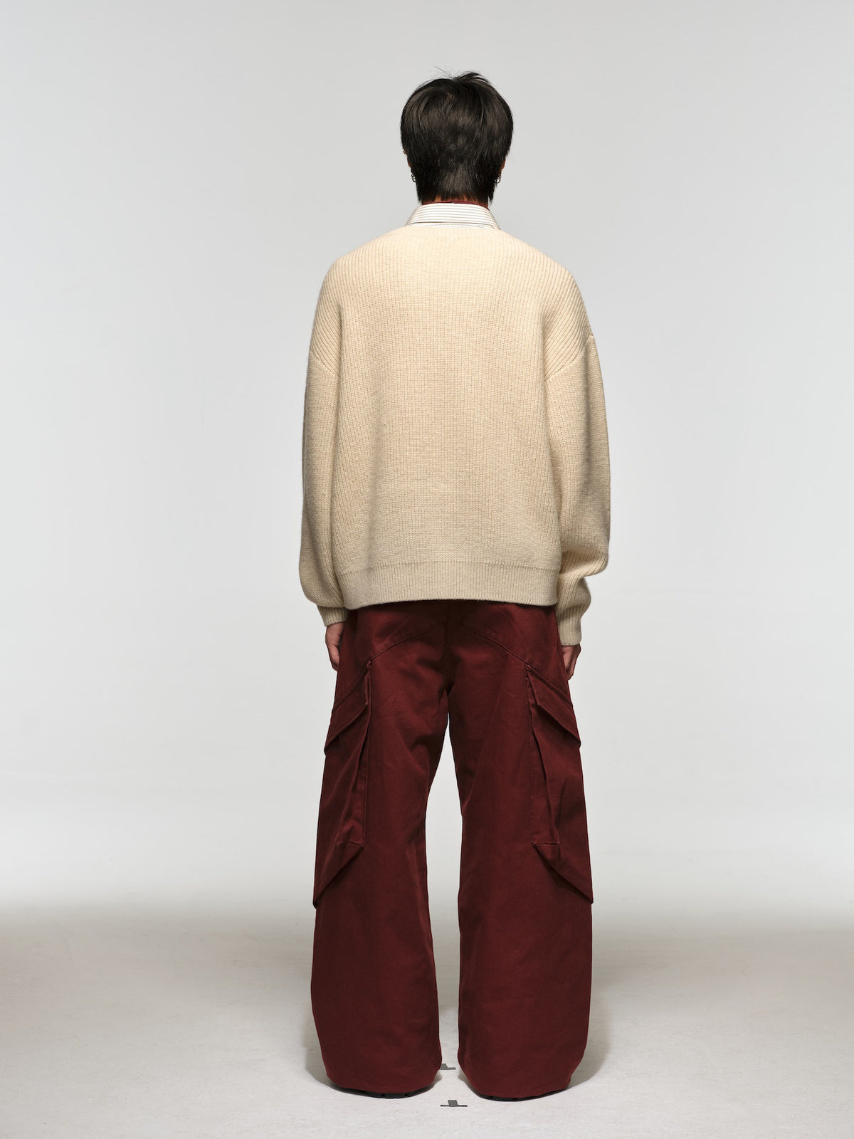 Wool Round-Neck Sweater with Embroidery