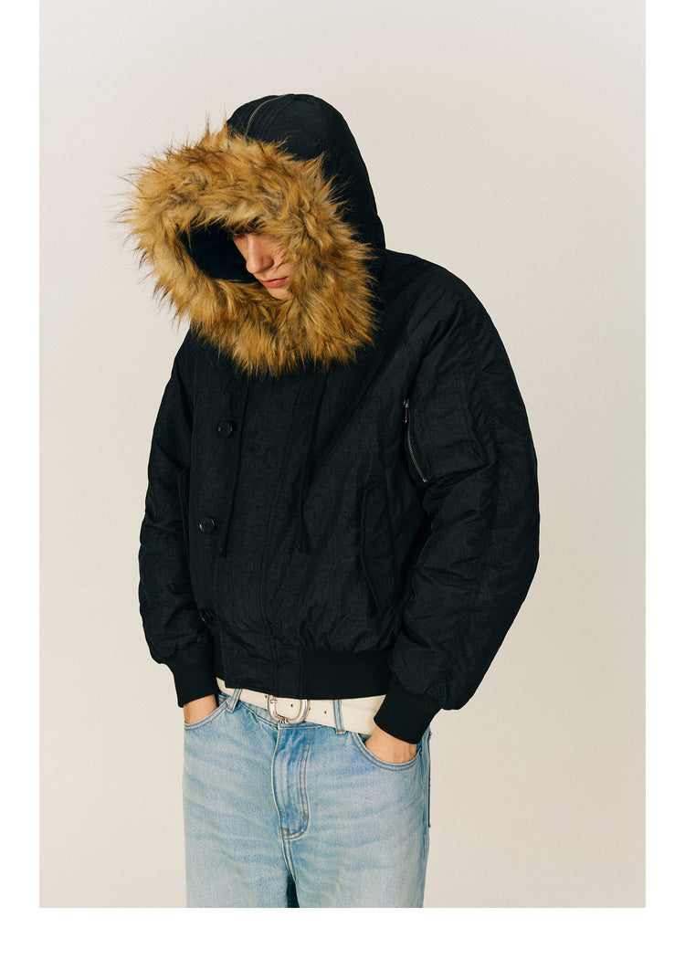 Hooded quilted jacket