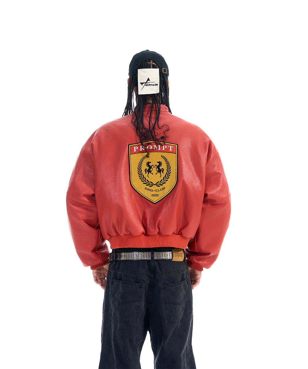 Oversized Racing Leather Jacket