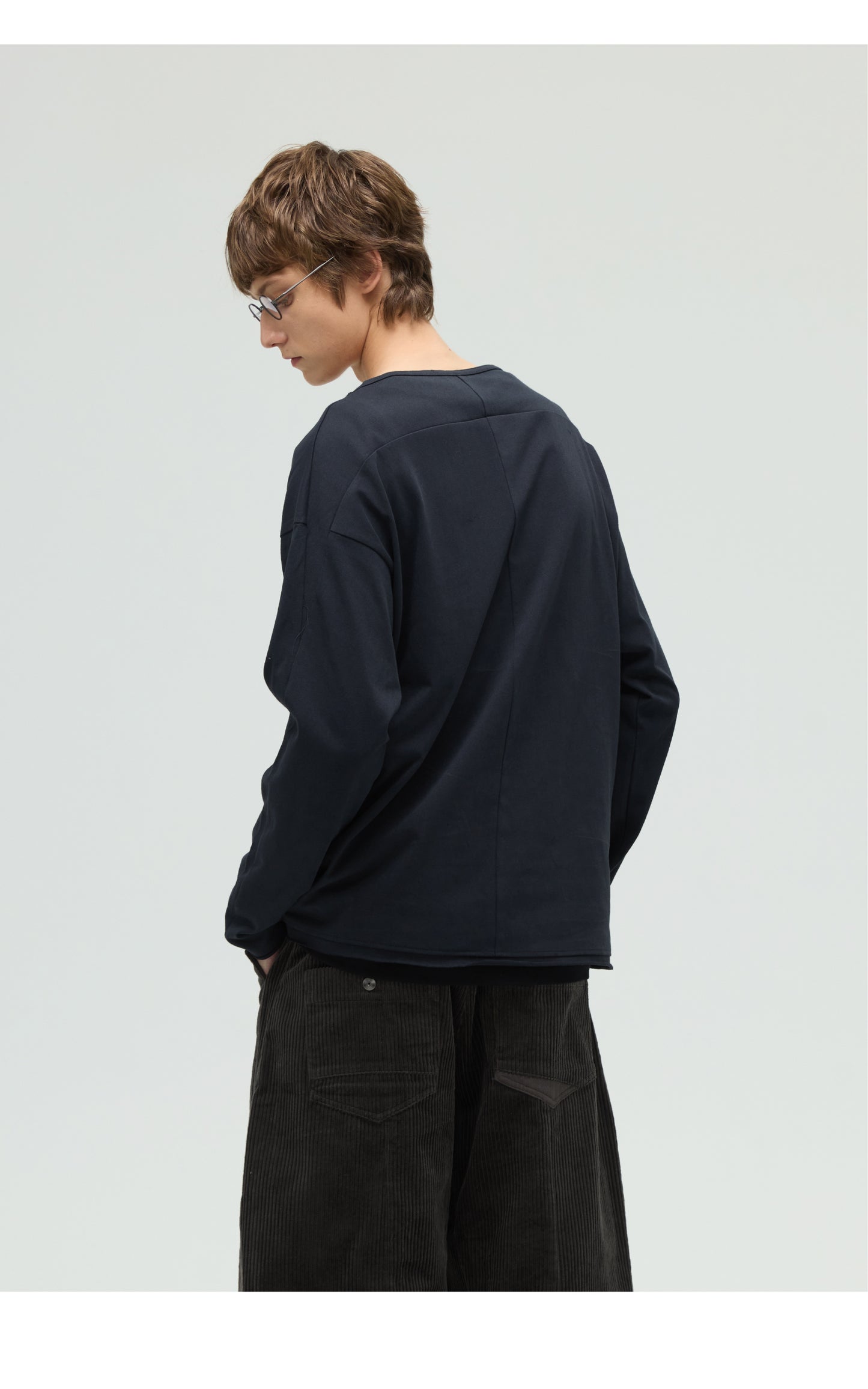 Stitched Boat Neck T-Shirt