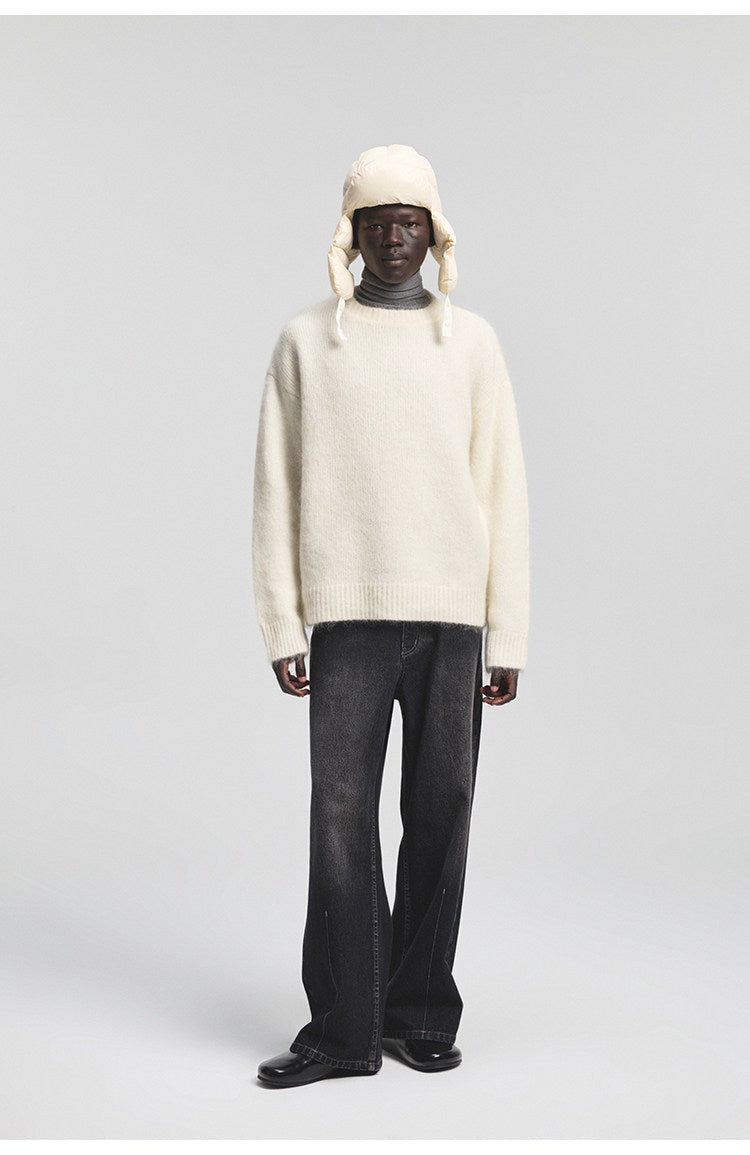 Mohair & Sheep Wool Crew Neck Knit
