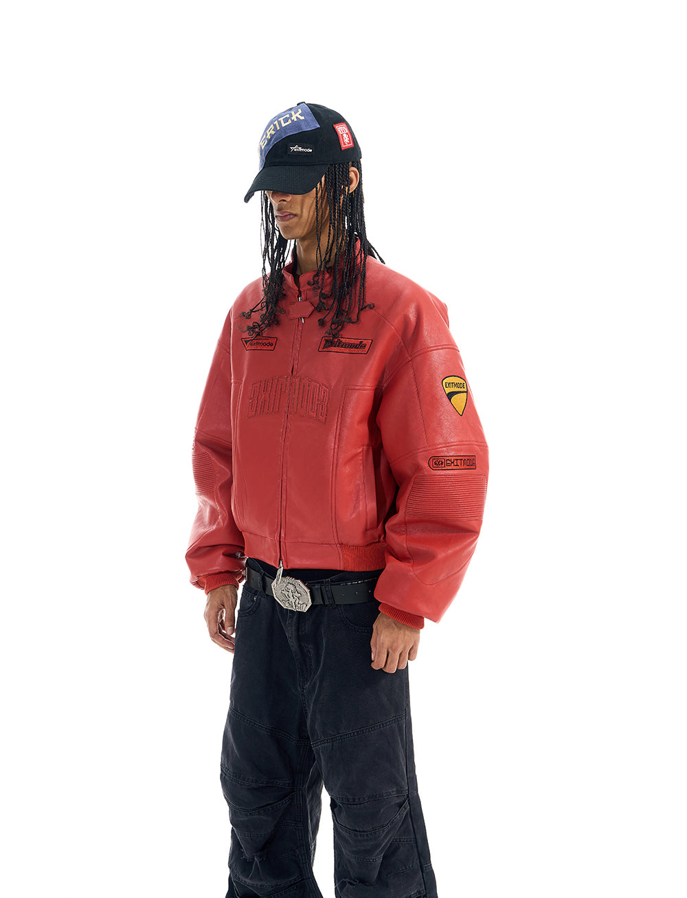 Oversized Racing Leather Jacket