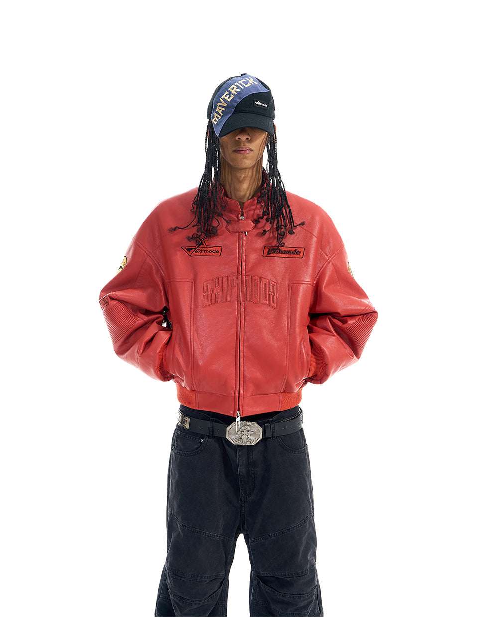 Oversized Racing Leather Jacket