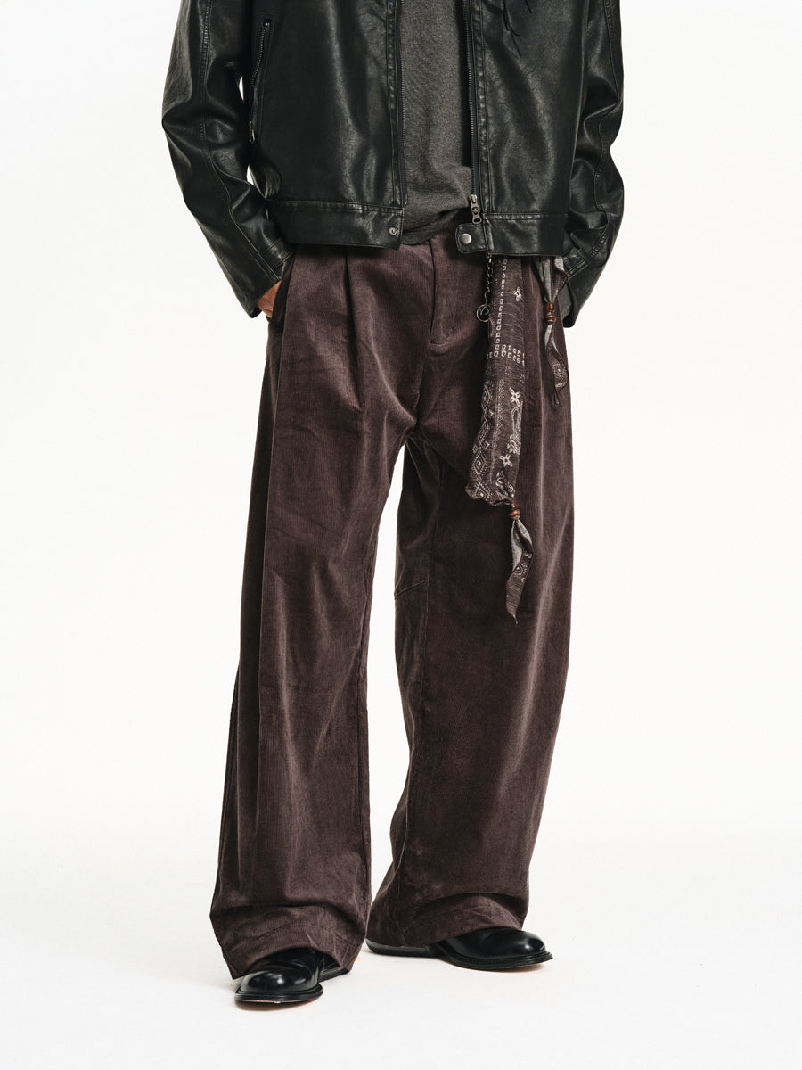Double-Pleated Casual Pants