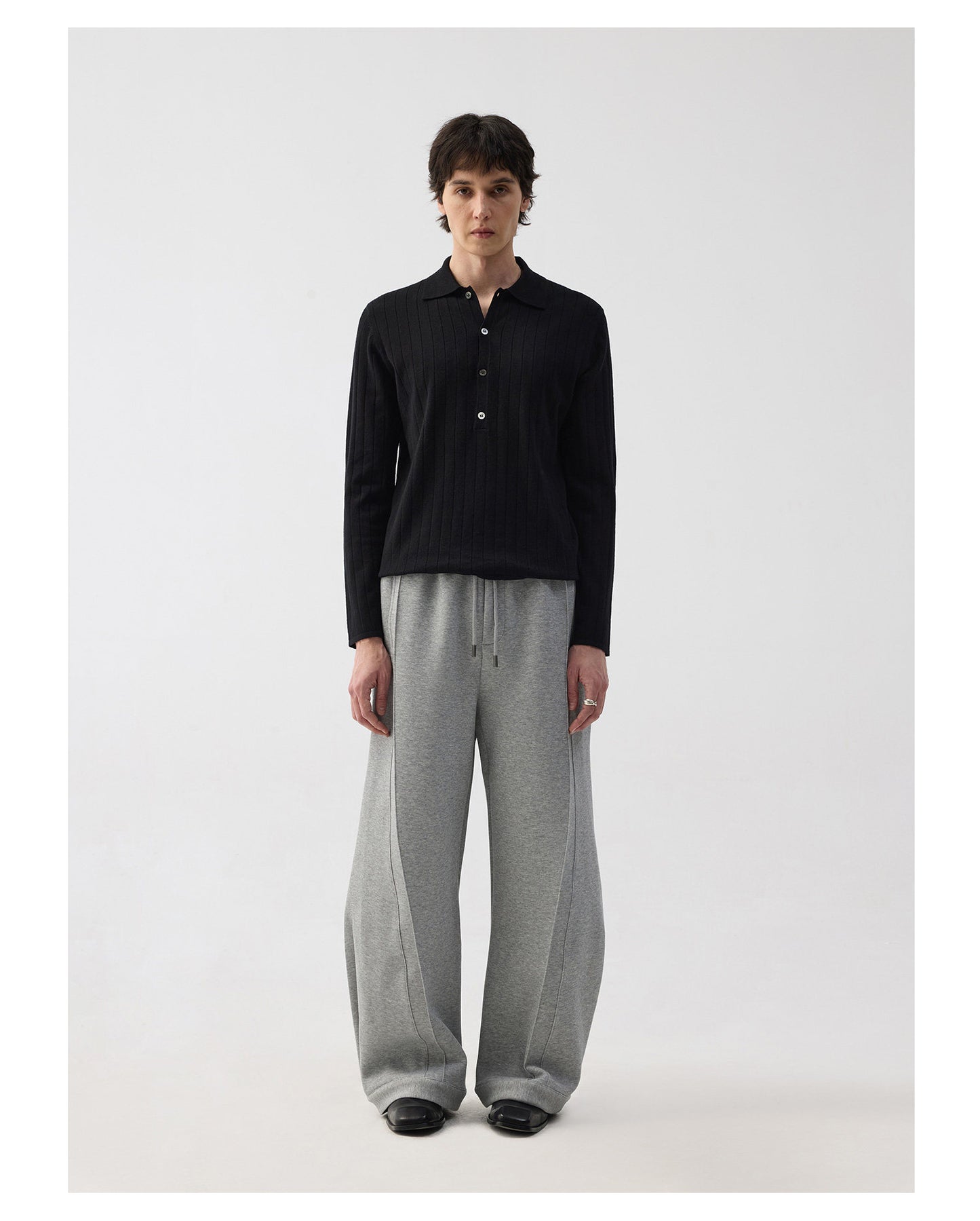 Simple Rib-Knit Shirt