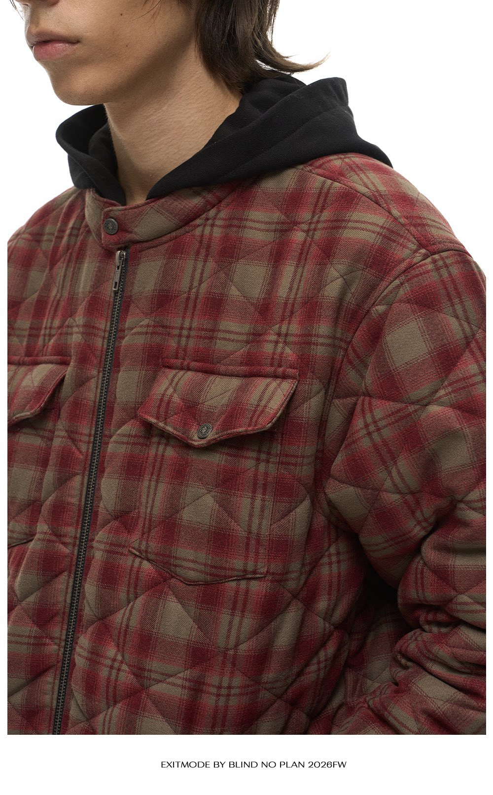 Casual Cotton Jacket with Diamond Pattern