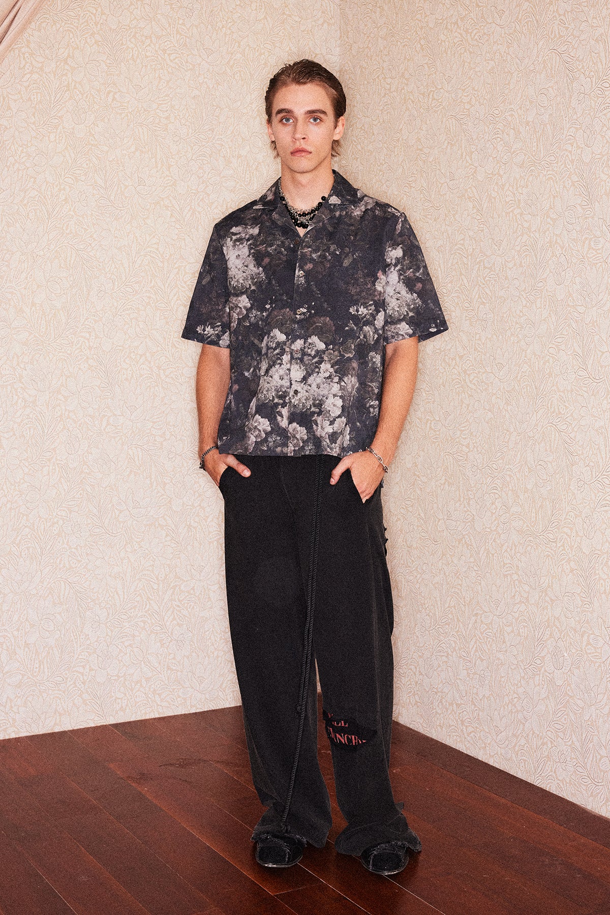 Cotton and linen lapel shirt