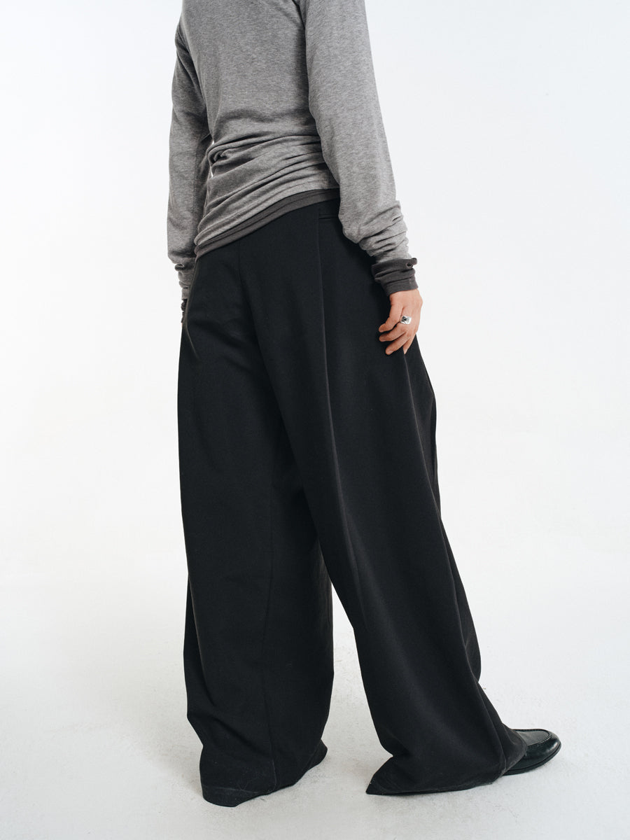 Wrinkle-resistant double-pleated casual pants