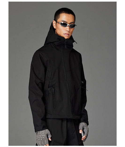 Diagonal Zipper Windbreaker