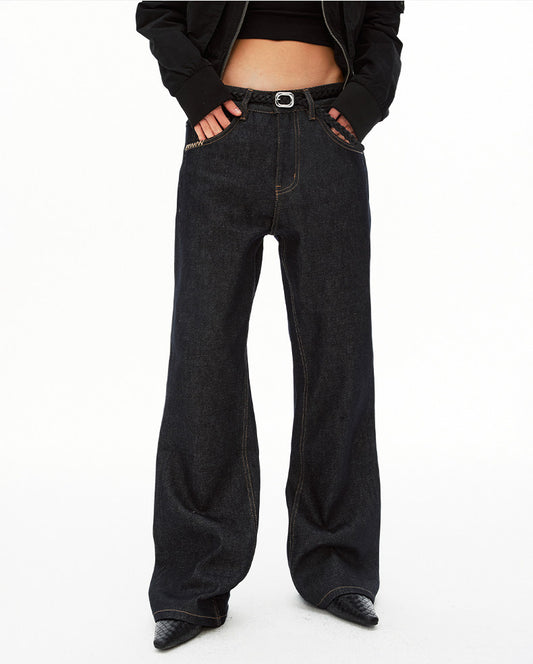 Retro Flare Slim-Fit Straight-Leg Jeans
