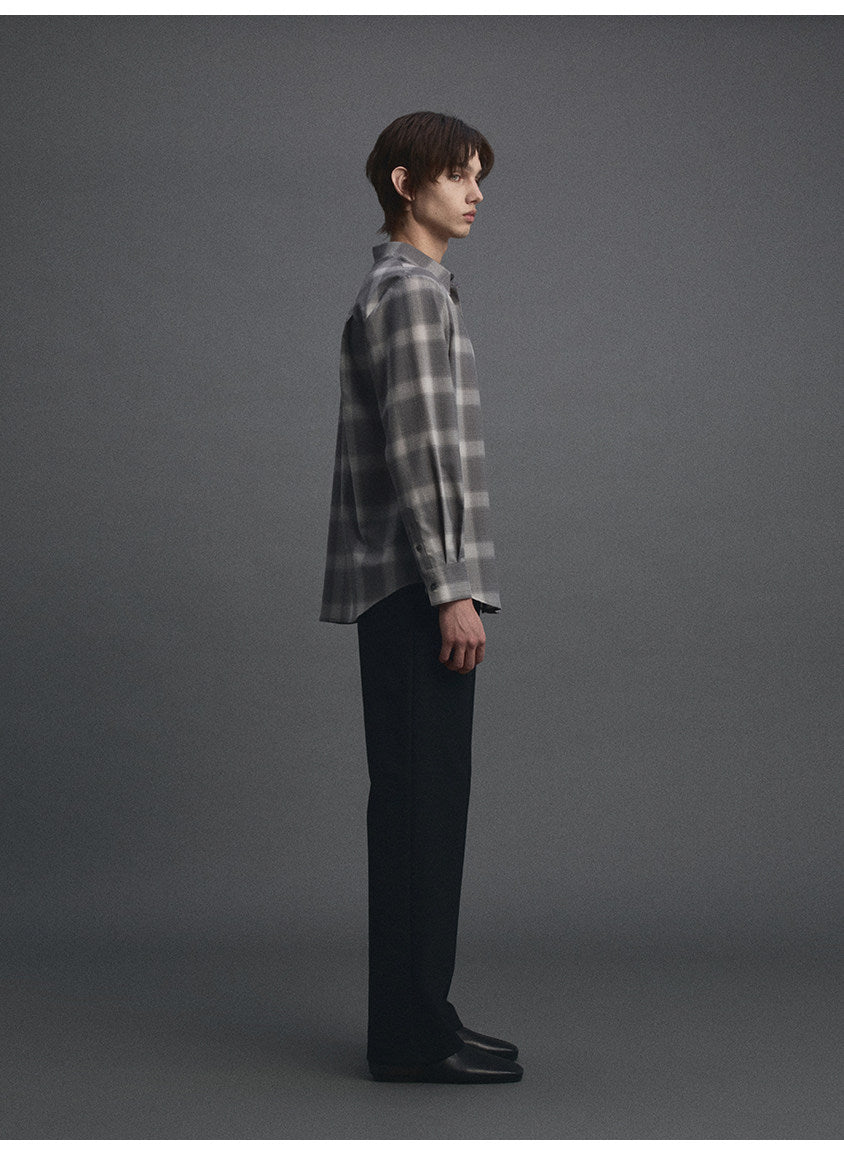 Worsted Wool Checkered Shirt