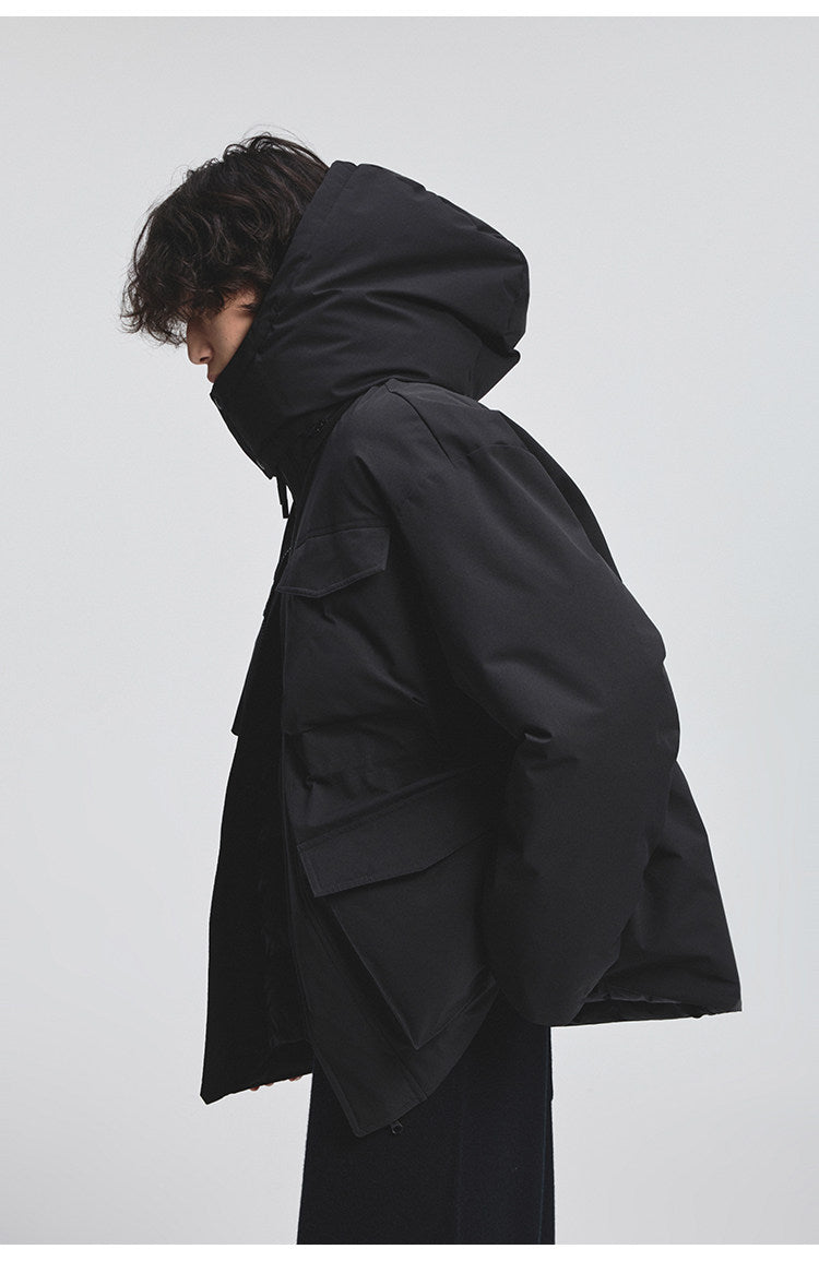 Multi-pocket down jacket