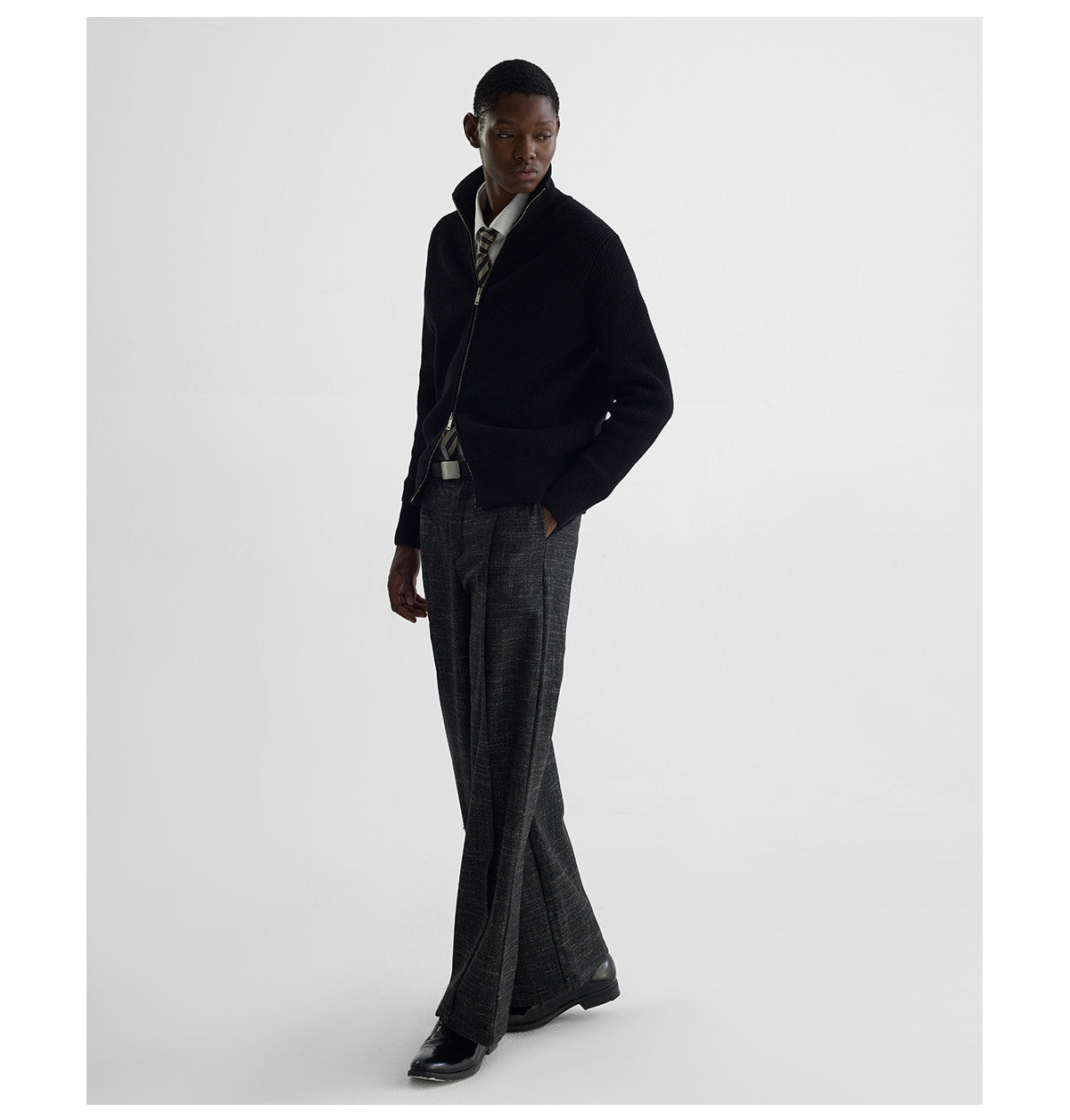 Double-Pleated Wool Pants