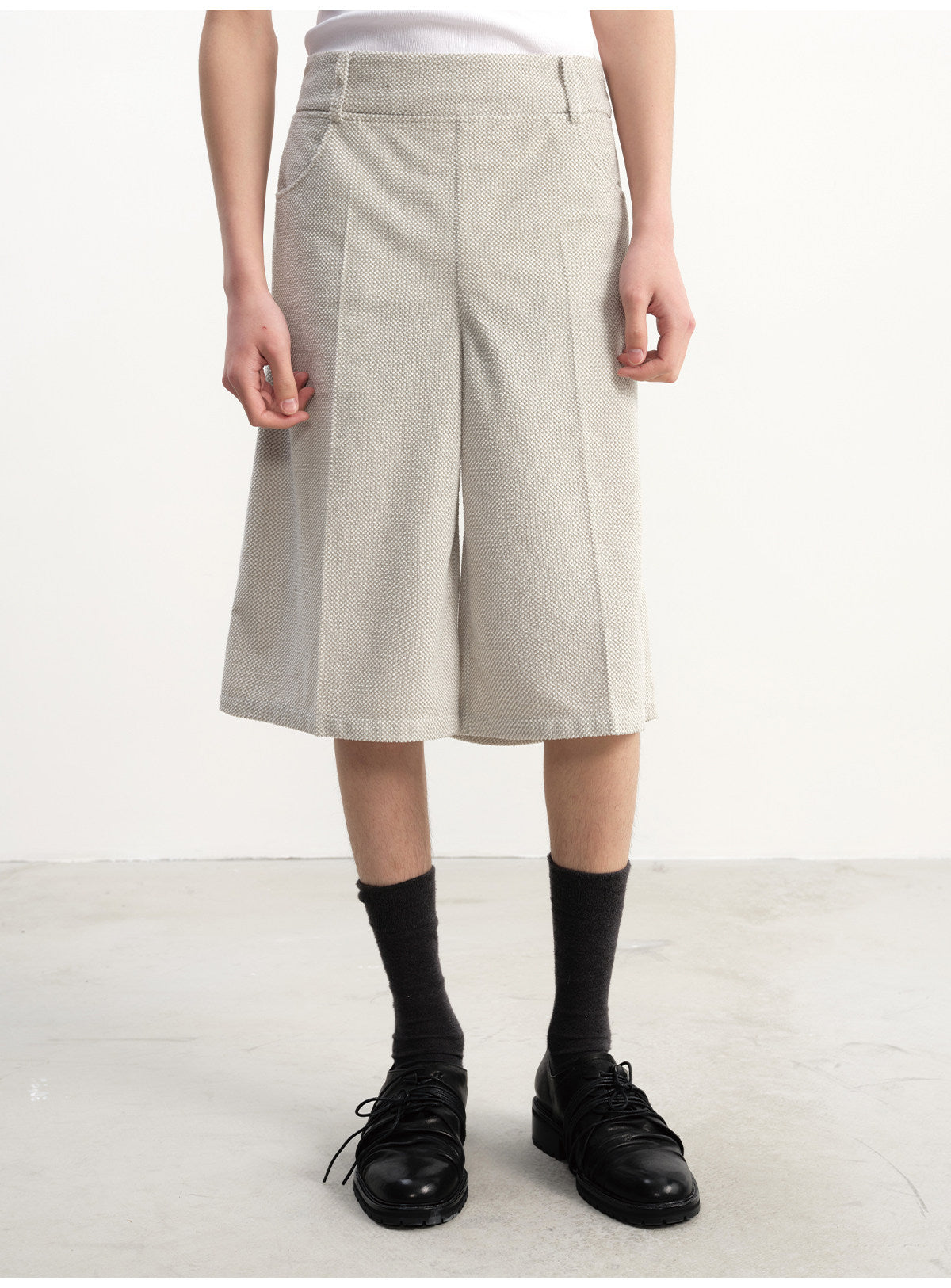 Woven Towel Fabric A-Line Shorts