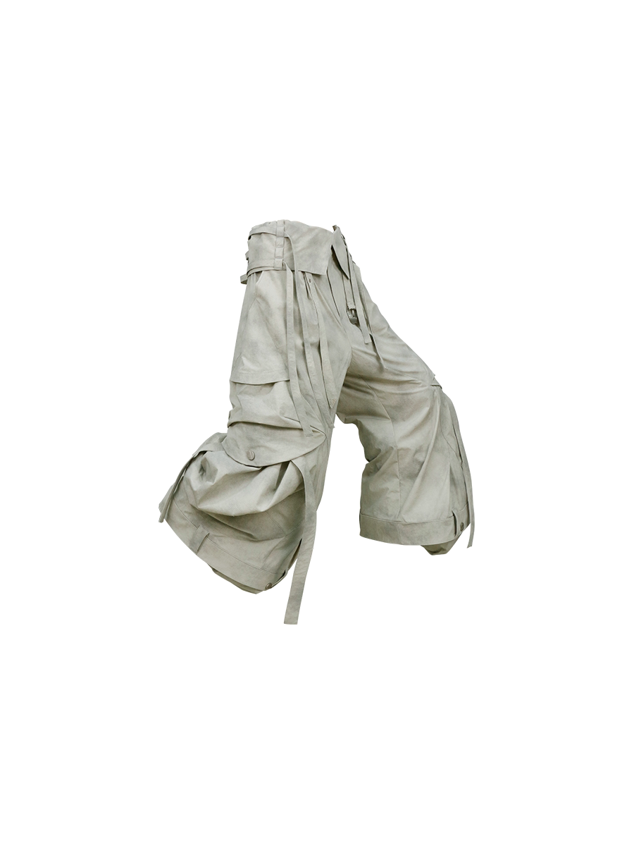 Cargo Pants with Waist Ripple Pockets