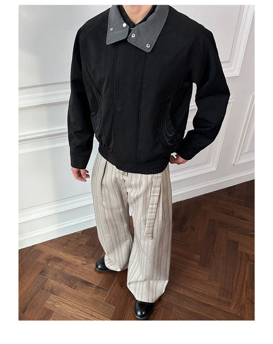 Faux Two-Piece Embroidered Jacket